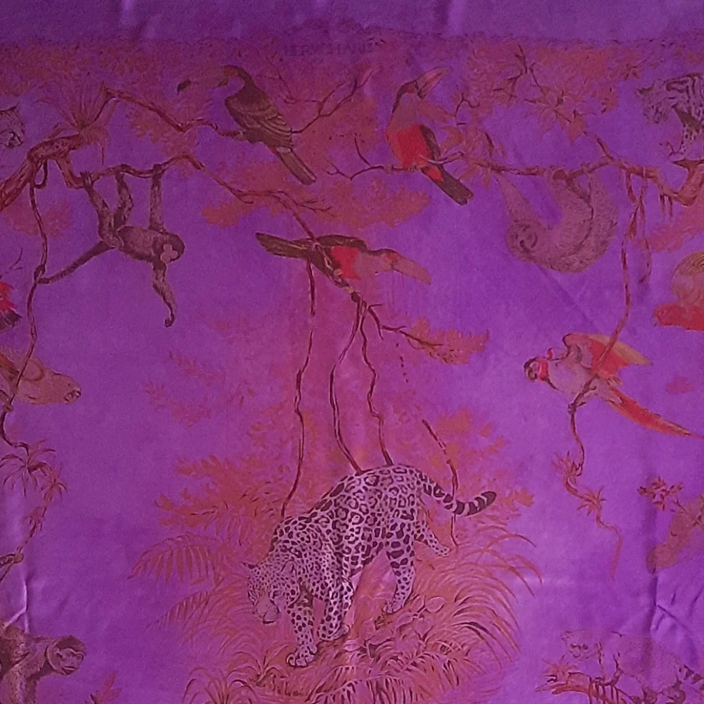 HERMÈS Equateur Silk Twill Scarf Dip Dye 140cm Violet/Multi - Picture 9 of 16